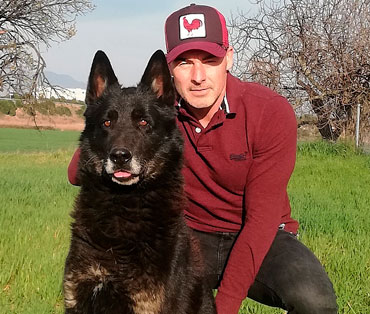 Marc Duran Asparo with a Black Working German Shepherd